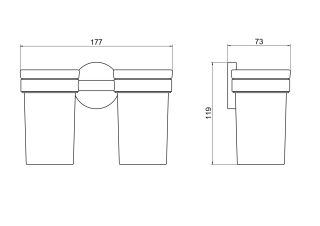 Стакан с держателем двойной Aquatek Европа AQ4117BGM шлифованный чёрный хром